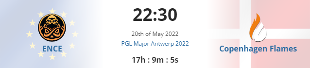 Ence Vs Cph Flames PGL安特卫普MAJOR 2022赛程表一览:冠军赛阶段首日总结&今日看点